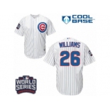 Youth Majestic Chicago Cubs #26 Billy Williams Authentic White Home 2016 World Series Bound Cool Base MLB Jersey