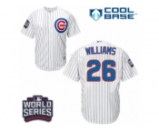 Youth Majestic Chicago Cubs #26 Billy Williams Authentic White Home 2016 World Series Bound Cool Base MLB Jersey