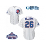 Youth Majestic Chicago Cubs #26 Billy Williams Authentic White Home 2016 World Series Champions Cool Base MLB Jersey