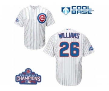 Youth Majestic Chicago Cubs #26 Billy Williams Authentic White Home 2016 World Series Champions Cool Base MLB Jersey