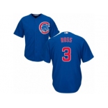 Youth Majestic Chicago Cubs #3 David Ross Authentic Royal Blue Alternate Cool Base MLB Jersey