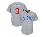 Youth Majestic Chicago Cubs #3 David Ross Replica Grey Road Cool Base MLB Jersey