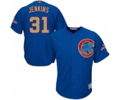 Youth Majestic Chicago Cubs #31 Fergie Jenkins Authentic Royal Blue 2017 Gold Champion Cool Base MLB Jersey