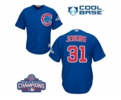 Youth Majestic Chicago Cubs #31 Fergie Jenkins Authentic Royal Blue Alternate 2016 World Series Champions Cool Base MLB Jersey