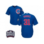 Youth Majestic Chicago Cubs #31 Greg Maddux Authentic Royal Blue Alternate 2016 World Series Bound Cool Base MLB Jersey