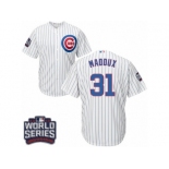 Youth Majestic Chicago Cubs #31 Greg Maddux Authentic White Home 2016 World Series Bound Cool Base MLB Jersey