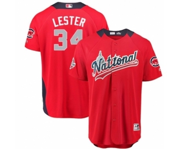 Youth Majestic Chicago Cubs #34 Jon Lester Game Red National League 2018 MLB All-Star MLB Jersey