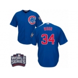 Youth Majestic Chicago Cubs #34 Kerry Wood Authentic Royal Blue Alternate 2016 World Series Bound Cool Base MLB Jersey