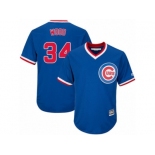 Youth Majestic Chicago Cubs #34 Kerry Wood Authentic Royal Blue Cooperstown Cool Base MLB Jersey