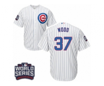 Youth Majestic Chicago Cubs #37 Travis Wood Authentic White Home 2016 World Series Bound Cool Base MLB Jersey