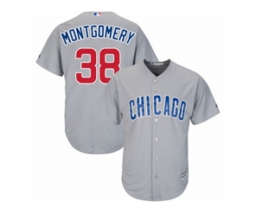 Youth Majestic Chicago Cubs #38 Mike Montgomery Authentic Grey Road Cool Base MLB Jersey