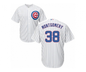 Youth Majestic Chicago Cubs #38 Mike Montgomery Authentic White Home Cool Base MLB Jersey