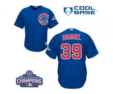 Youth Majestic Chicago Cubs #39 Jason Hammel Authentic Royal Blue Alternate 2016 World Series Champions Cool Base MLB Jersey