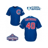 Youth Majestic Chicago Cubs #40 Willson Contreras Authentic Royal Blue Alternate 2016 World Series Champions Cool Base MLB Jersey