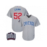 Youth Majestic Chicago Cubs #52 Justin Grimm Authentic Grey Road 2016 World Series Bound Cool Base MLB Jersey