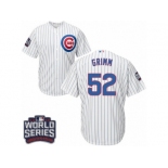 Youth Majestic Chicago Cubs #52 Justin Grimm Authentic White Home 2016 World Series Bound Cool Base MLB Jersey