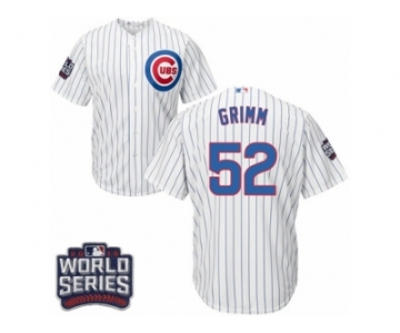 Youth Majestic Chicago Cubs #52 Justin Grimm Authentic White Home 2016 World Series Bound Cool Base MLB Jersey