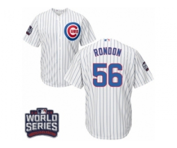 Youth Majestic Chicago Cubs #56 Hector Rondon Authentic White Home 2016 World Series Bound Cool Base MLB Jersey