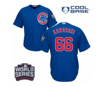 Youth Majestic Chicago Cubs #66 Munenori Kawasaki Authentic Royal Blue Alternate 2016 World Series Bound Cool Base MLB Jersey