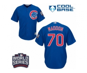 Youth Majestic Chicago Cubs #70 Joe Maddon Authentic Royal Blue Alternate 2016 World Series Bound Cool Base MLB Jersey