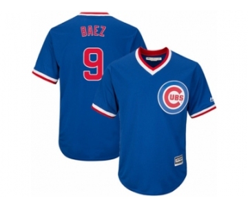 Youth Majestic Chicago Cubs #9 Javier Baez Authentic Royal Blue Cooperstown Cool Base MLB Jersey