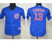 youth mlb chicago cubs #13 starlin castro blue