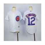 youth mlb jerseys chicago cubs #12 schwarber white(blue strip)][schwarber]