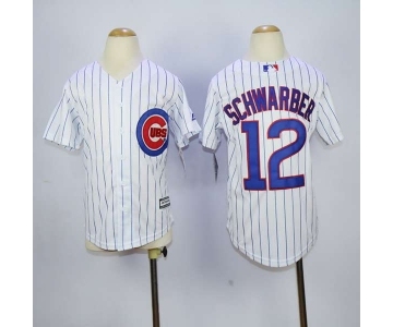 youth mlb jerseys chicago cubs #12 schwarber white(blue strip)][schwarber]