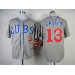 youth mlb jerseys chicago cubs #13 castro grey[2014 new]