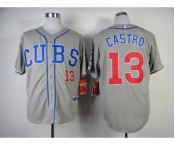 youth mlb jerseys chicago cubs #13 castro grey[2014 new]