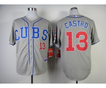 youth mlb jerseys chicago cubs #13 castro grey[2014 new]