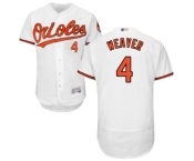 Men's Baltimore Orioles #4 Earl Weaver White Home Flex Base Authentic Collection Baseball Jersey