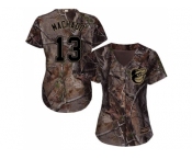 Women Baltimore Orioles #13 Manny Machado Camo Realtree Collection Cool Base Stitched MLB Jersey