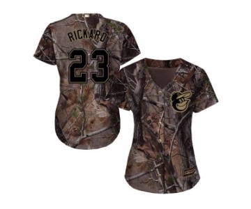 Women Baltimore Orioles #23 Joey Rickard Camo Realtree Collection Cool Base Stitched MLB Jersey