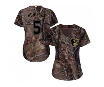 Women Baltimore Orioles #5 Brooks Robinson Camo Realtree Collection Cool Base Stitched MLB Jersey