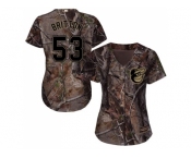 Women Baltimore Orioles #53 Zach Britton Camo Realtree Collection Cool Base Stitched MLB Jersey