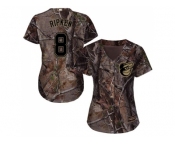 Women Baltimore Orioles #8 Cal Ripken Camo Realtree Collection Cool Base Stitched MLB Jersey