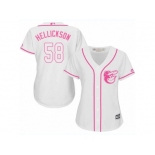 Women Majestic Baltimore Orioles #58 Jeremy Hellickson Replica White Fashion Cool Base MLB Jersey