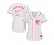 Women Majestic Baltimore Orioles #58 Jeremy Hellickson Replica White Fashion Cool Base MLB Jersey