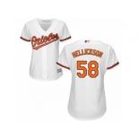 Women Majestic Baltimore Orioles #58 Jeremy Hellickson Replica White Home Cool Base MLB Jersey