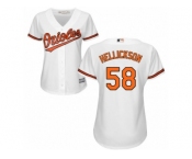 Women Majestic Baltimore Orioles #58 Jeremy Hellickson Replica White Home Cool Base MLB Jersey