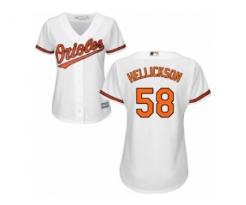 Women Majestic Baltimore Orioles #58 Jeremy Hellickson Replica White Home Cool Base MLB Jersey