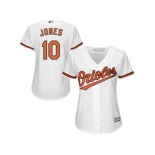 Women's Baltimore Orioles #10 Adam Jones Majestic White Home Cool Base Jersey