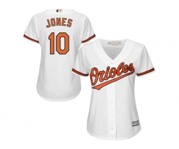 Women's Baltimore Orioles #10 Adam Jones Majestic White Home Cool Base Jersey