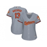 Women's Baltimore Orioles #13 Manny Machado Grey Road Stitched MLB Jersey