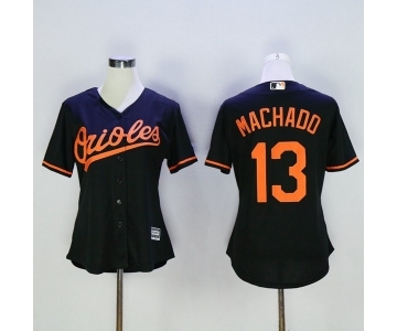 Women's Baltimore Orioles #13 Manny Machado Majestic Black Cool Base Player Jersey