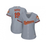 Women's Baltimore Orioles #19 Chris Davis Grey Road Stitched MLB Jersey