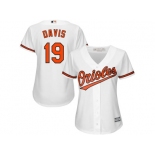 Women's Baltimore Orioles #19 Chris Davis Majestic White Home Cool Base Jersey