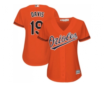 Women's Baltimore Orioles #19 Chris Davis Orange Alternate Stitched MLB Jersey