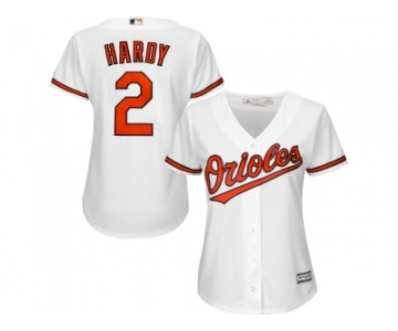 Women's Baltimore Orioles #2 JJ Hardy Majestic White Home Cool Base Jersey